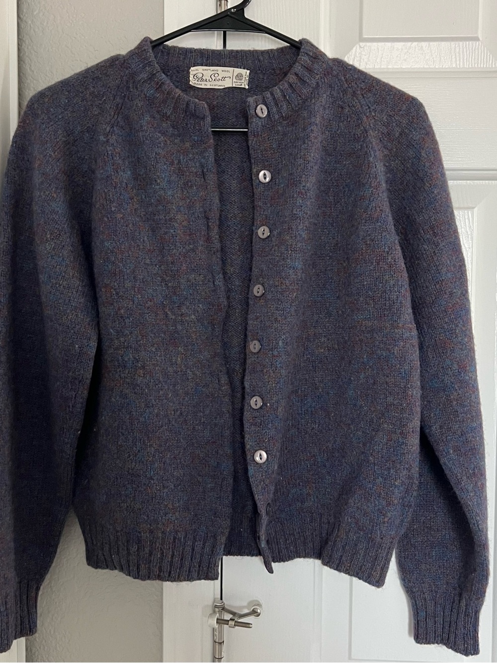 Vintage 1960/1970s Peter Scott Shetland Wool Cardigan  - S